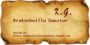 Kratochvilla Gaszton névjegykártya